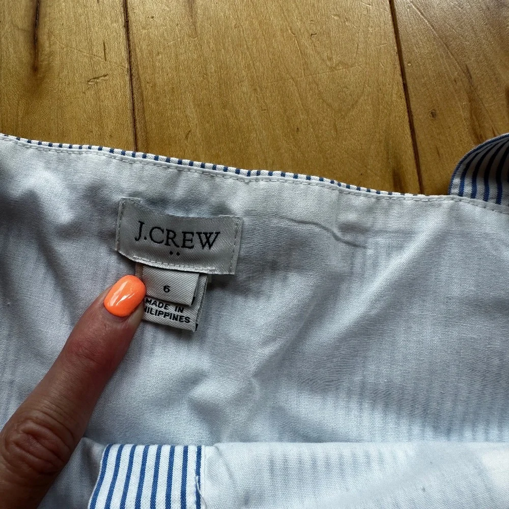 J. crew blue and white striped Button up‎ sleeveless dress